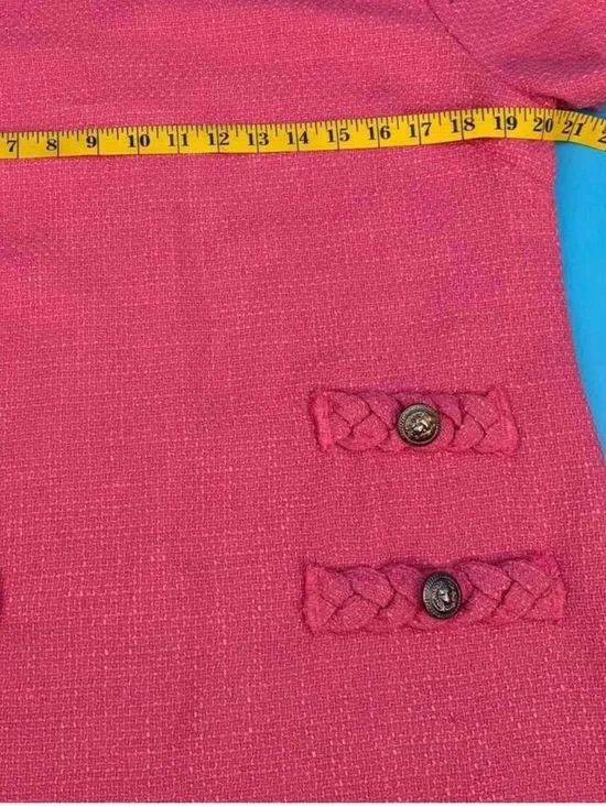 🎀 Tuckernuck Jackie Pink Tweed 60s Mini Shift Dress Large - Picture 5 of 8